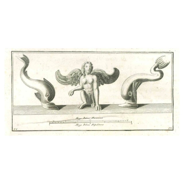 Vincenzo Campana, Ancient Roman Statue, Original Etching, 18th Century For Sale