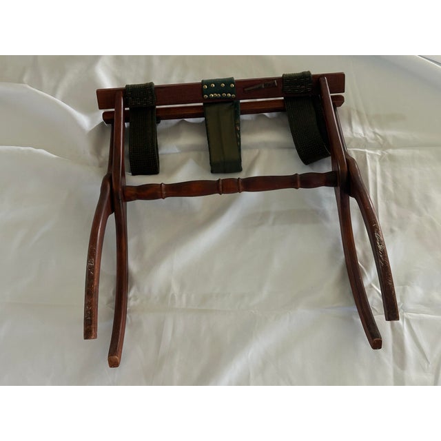 Mid 20th Century Folding Wooden Luggage Rack by Millersburg Products Co., Pa For Sale - Image 10 of 12