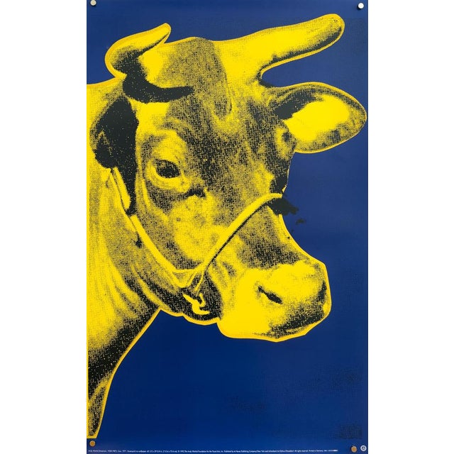 Original Pop Art Cow Yellow/Blue Poster after Andy Warhol, 1992 For Sale - Image 10 of 10