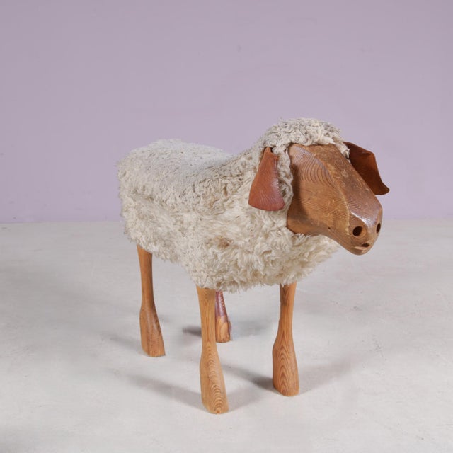 Sheep Sculpture Stool by Peter Krafft Germany, 1960s For Sale - Image 3 of 9