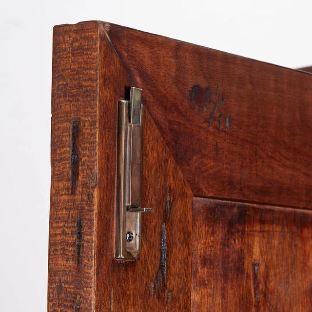 Wood Early 20th Century Rustic Folk Style Polychrome Painted Armoire For Sale - Image 7 of 8