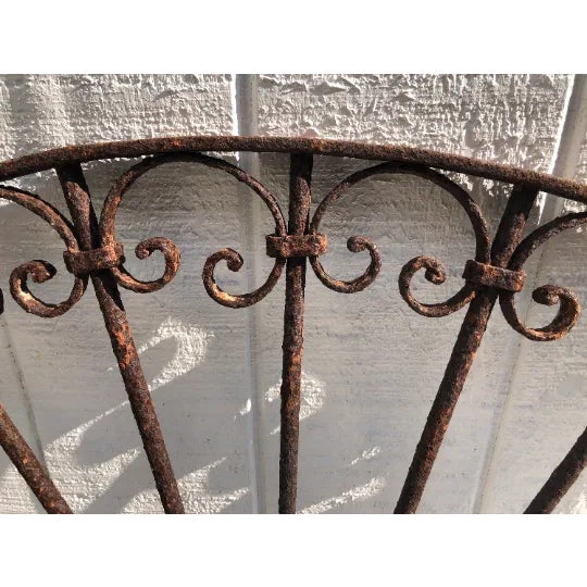Brown Mid 19th Century Antique Wrought Iron Decorative Transom or Window Guard For Sale - Image 8 of 12