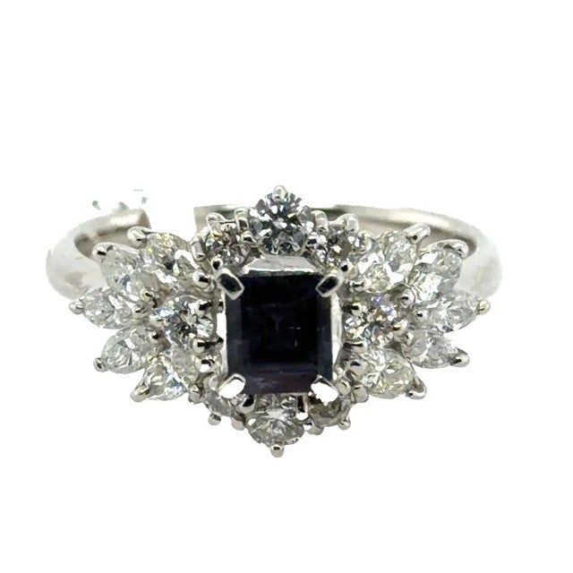 Platinum Ring with 0.60 carat Brazilian Alexandrite and 0.84 carats of diamonds. 5.92g. Size 7