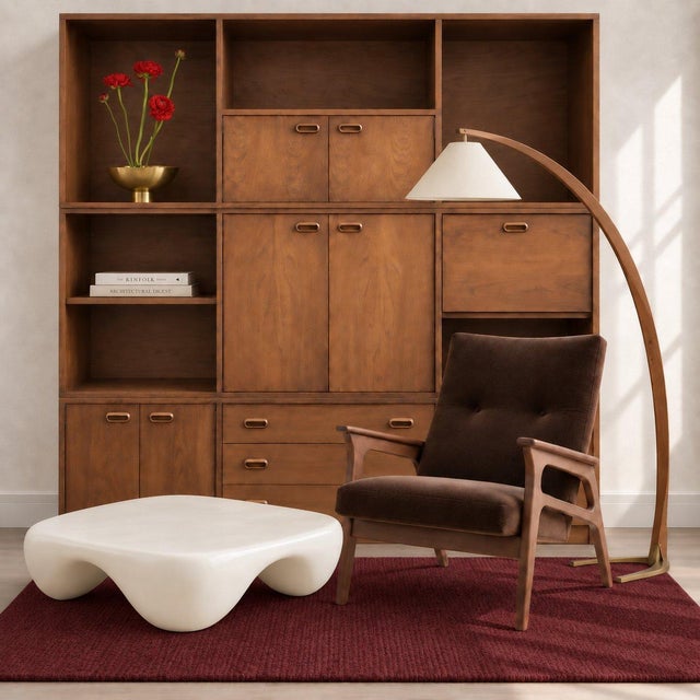 Mid-Century Modern Vintage 3-Piece Modular Wood Bookcase & Wall Unit For Sale - Image 3 of 4