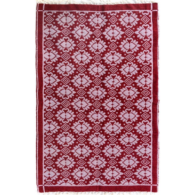 1990s 1990s Double-Sided Arya Pink/Pink Chenille Rug - 3'10" X 5'10" For Sale - Image 5 of 5