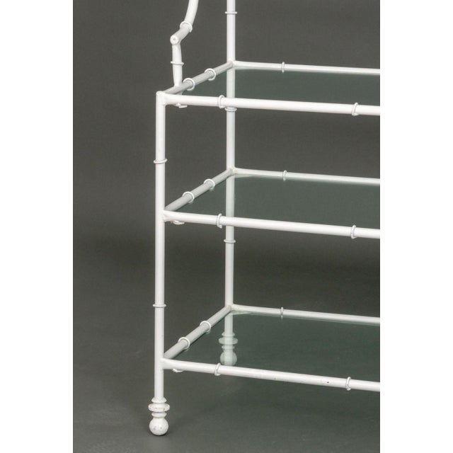 Hollywood Regency White Patinated Metal Etagere For Sale - Image 4 of 10