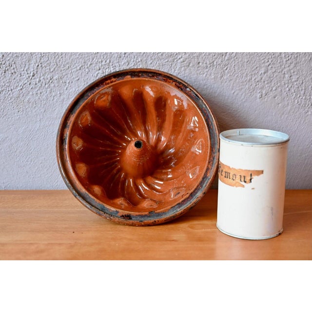 Antique Glazed Terracotta Kougelhopf Mold, Alsace, 19th Century For Sale - Image 6 of 6