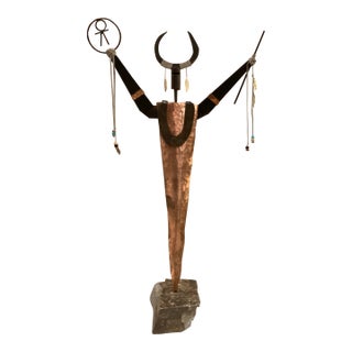 Mid 20th Century Shaman Mixed Metal Sculpture Attributed to Bill Worrell (1936-2021) For Sale