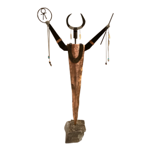 Mid 20th Century Shaman Mixed Metal Sculpture Attributed to Bill Worrell (1936-2021)