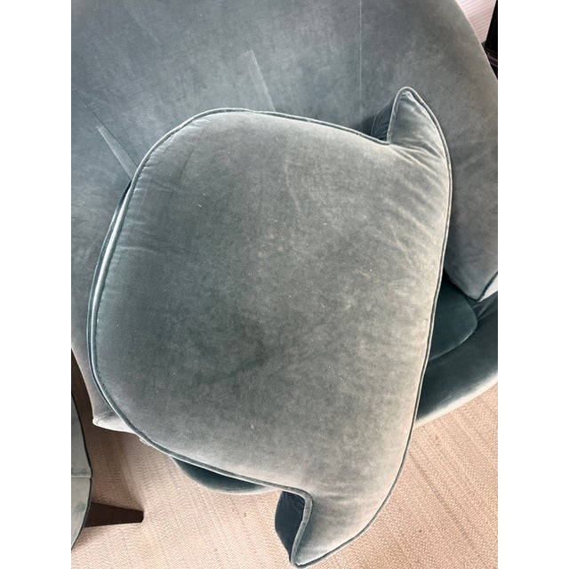 Richard Mishaan Richard Mishaan for Bolier & Co. Velvet Club Chairs, Pair For Sale - Image 4 of 12