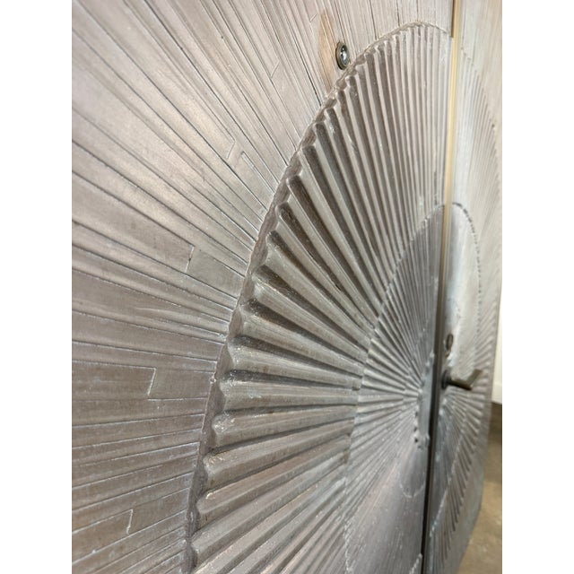 Monumental Kaylien Lustr-Metl Bronze Sunburst Double Doors For Sale - Image 9 of 15