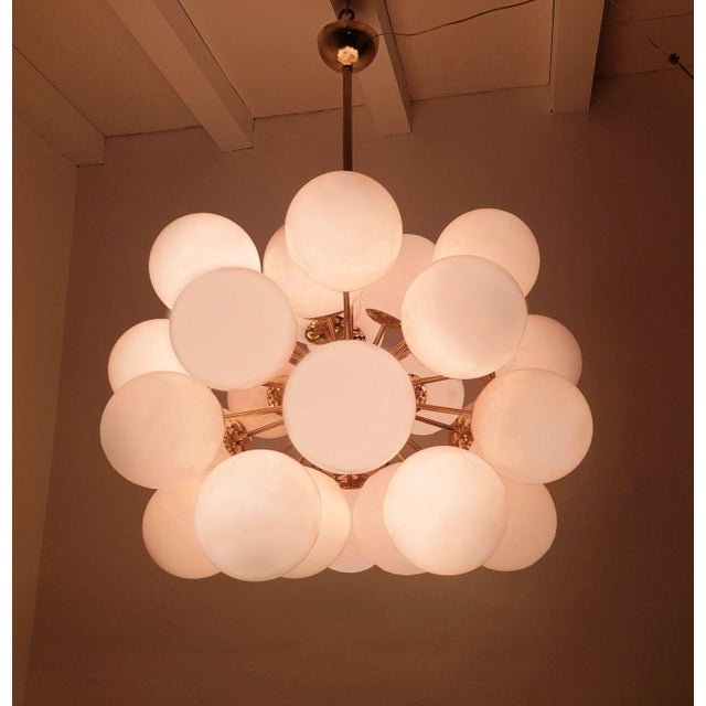 Large Amber Glass Sputnik Chandelier, Italy 1990s For Sale - Image 4 of 10