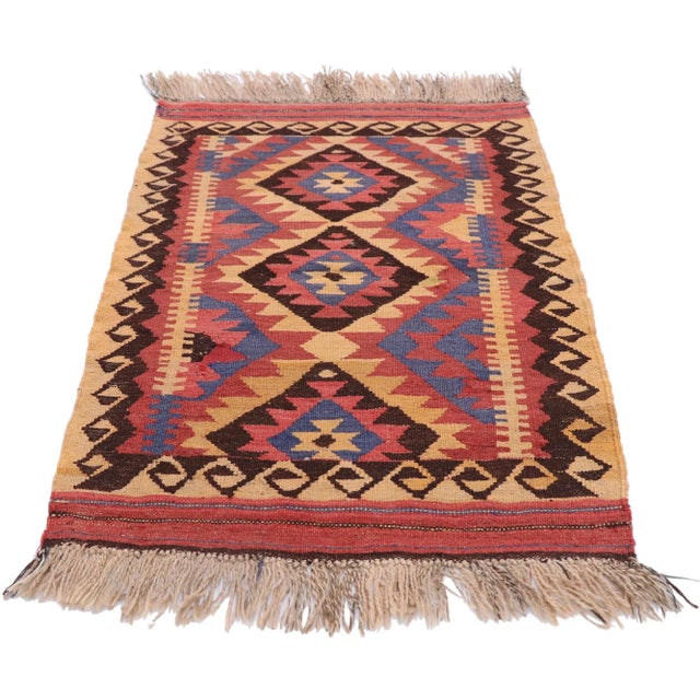 Tribal Vintage Afghani Maimana Kilim Rug - 02'02 X 03'01 For Sale - Image 3 of 9