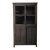Charcoal Wood Cabinet With Glass Upper Doors For Sale