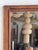 Antique Mirror in Brown Oak with Beveled Glass and Keyhole Escutcheon, 1980s For Sale - Image 6 of 16