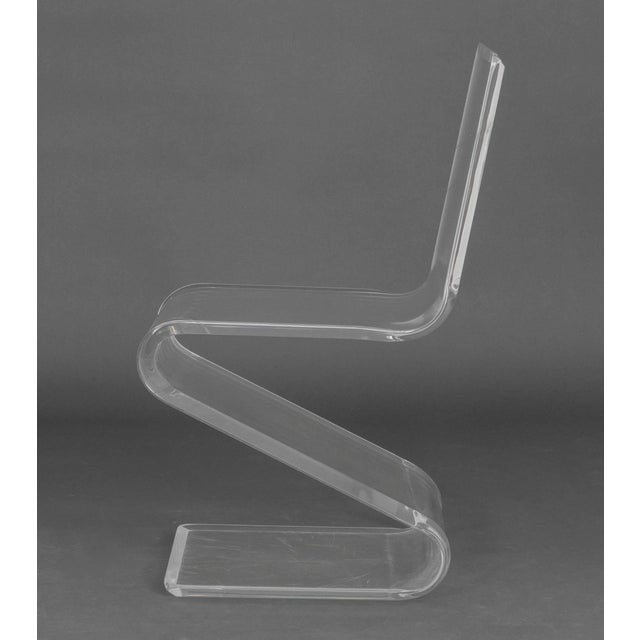 Clear Acrylic "Z" Chair For Sale In New York - Image 6 of 7