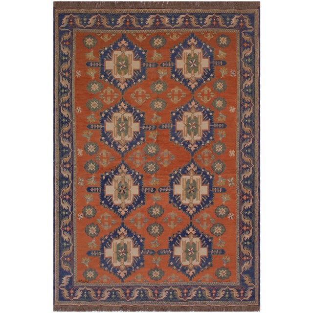 1960s Tribal Soumakh Wool Rug - 6'7" X 9'2" For Sale