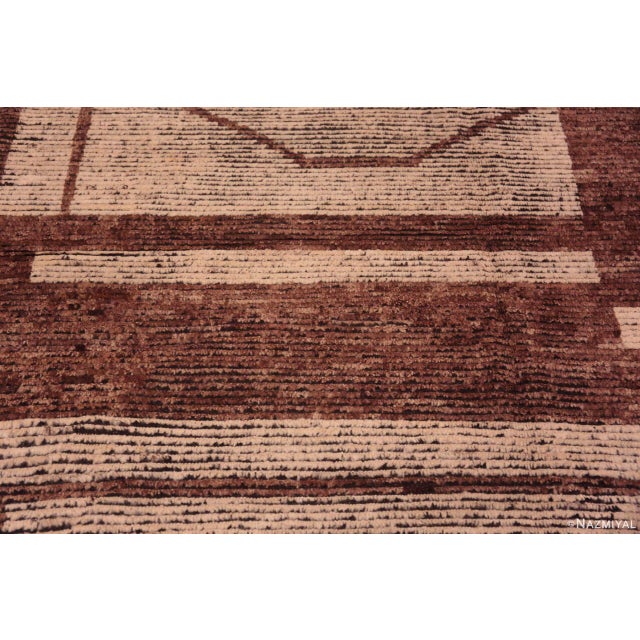 Tribal Tribal Geometric Bold Earthy Color Large Size Modern Rug For Sale - Image 3 of 9