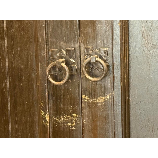 Asian-Inspired Black Wood Armoire/ Media Center, Vintage For Sale - Image 9 of 12
