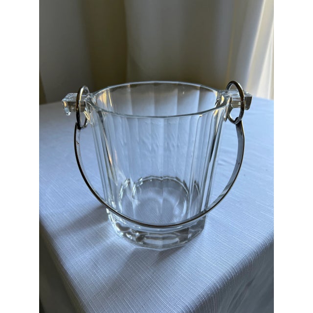 Vintage Mid Century Modern Glass Ice Bucket With Handle For Sale - Image 11 of 11