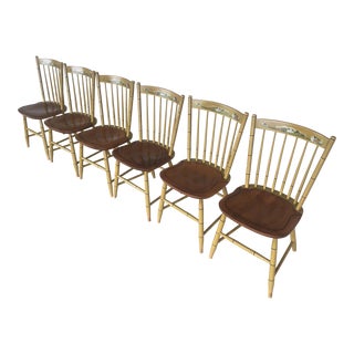 L. Hitchcock Seaport Edition Maple Windsor Side Chairs - Set of 6 For Sale