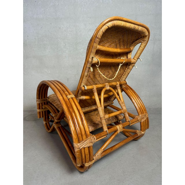 Wood Vintage Chaise Lounge in Wicker, 1970s For Sale - Image 7 of 15