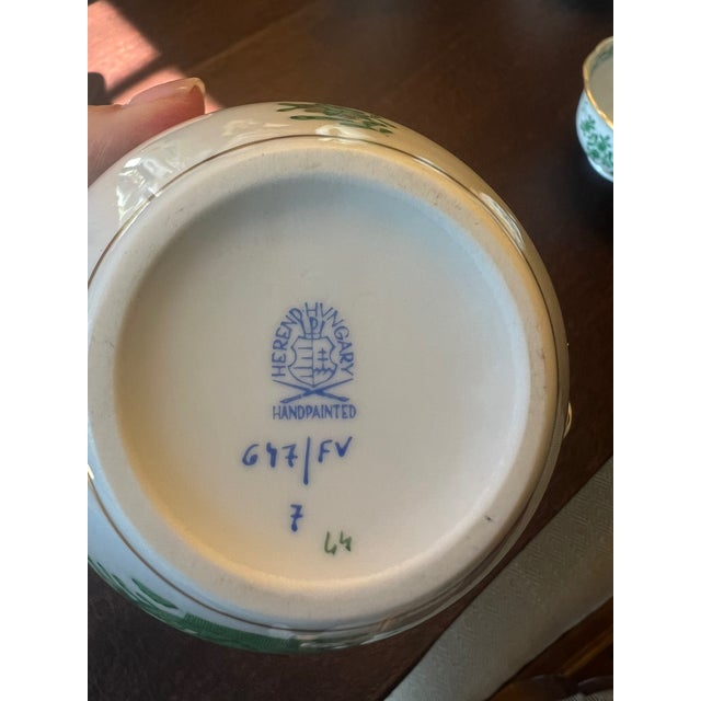 Traditional Herend Sugar and Creamer in Excellent Condition Sugar Is Indian Basket Creamer Is Chinese Bouquet For Sale - Image 9 of 9