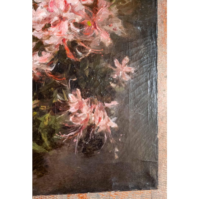 19th Century American Impressionist Floral Study of Azalea, Signed Minet For Sale - Image 9 of 18