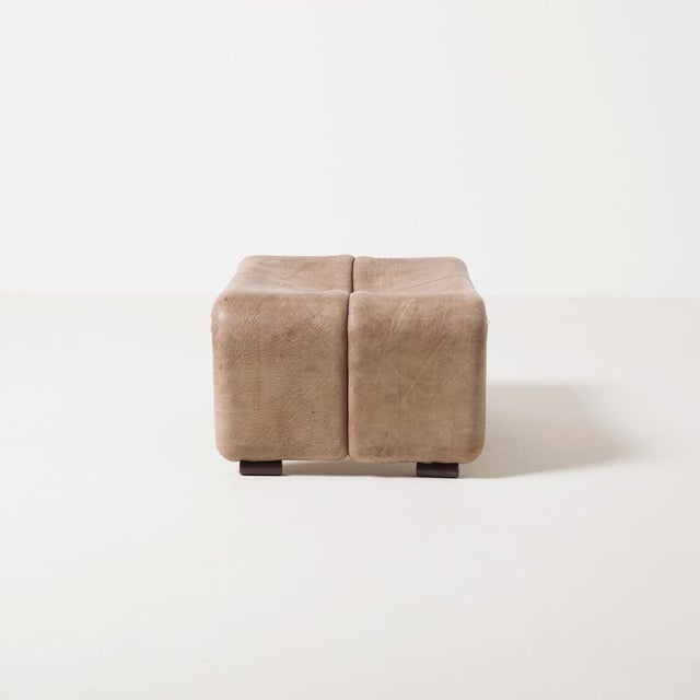 Coronado Leather Ottoman by Tobia Scarpa for B&B Italia, Italy, 1980s For Sale - Image 6 of 9