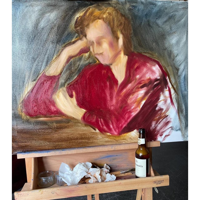 Elina Arbidane, Male Portrait, 2021, Oil on Canvas For Sale - Image 9 of 10