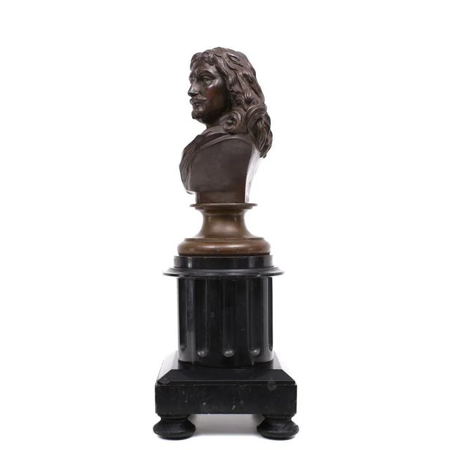 Bronze Bust of Jacob Van Campen by Jacques Elion, 1850s For Sale - Image 6 of 11
