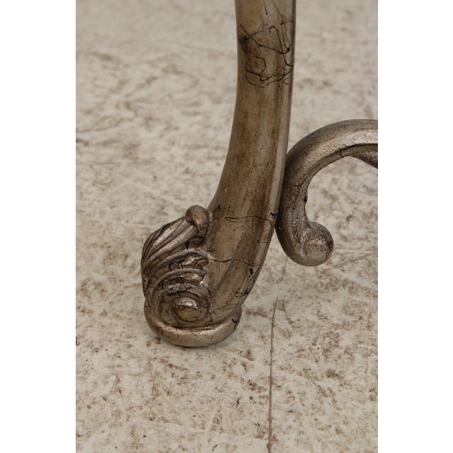 Vintage Silver Finish Glass Top Console Table For Sale - Image 15 of 18