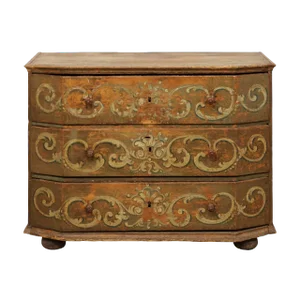 18th Century Italian Hand-Painted Wood Commode