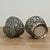 Metal Pair of Vintage Moroccan Terra Cotta and Metal Lidded Urns For Sale - Image 7 of 16