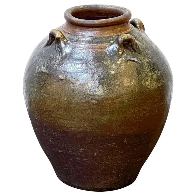 Antique Glazed Ceramic Jug or Jar With Four Handles From France For Sale - Image 13 of 13