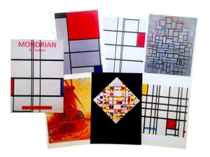 Piet Mondrian Vintage 1994 Lithograph Print Modernist Posters Folio - Set of 6