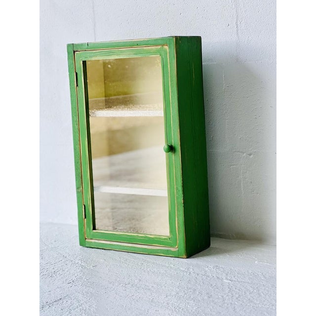 Industrial Vintage Wall Cabinet with Glass Door For Sale - Image 3 of 15
