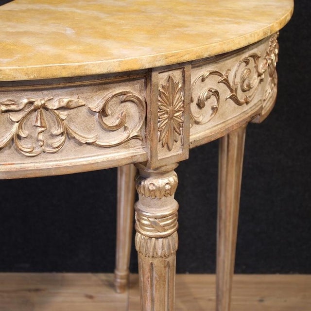 1970s 20th Century Italian Louis XVI Lacquered Console Table, 1970s For Sale - Image 5 of 13