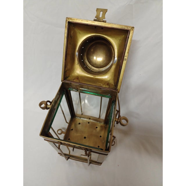 Vintage Brass Neptune Lantern For Sale - Image 11 of 12