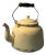 20th Century Rustic Enamel Yellow Tea Kettle Cottage Decor or Planter For Sale
