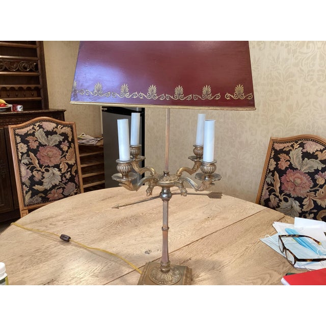 French Vintage Tole Lamp For Sale In New York - Image 6 of 9
