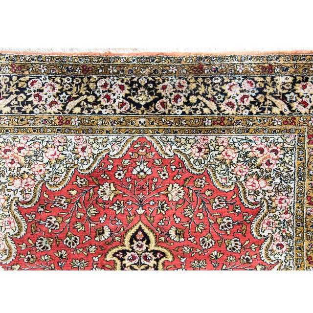 Late 20th Century Persian Silk Qum Rug For Sale - Image 4 of 13