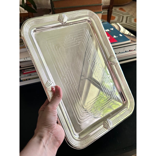 Vintage Towle Silverplate Seashell Art Deco Coastal Tray For Sale - Image 16 of 16