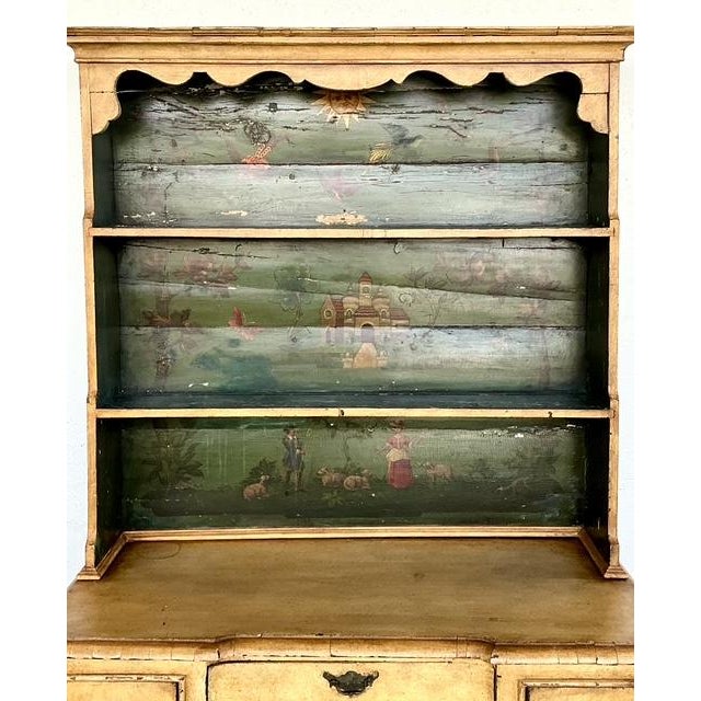 Vintage Gustavian Casa Gusto Hand Painted Hutch For Sale - Image 4 of 14