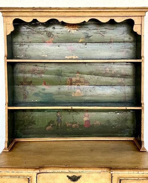 Vintage Gustavian Casa Gusto Hand Painted Hutch - Back view