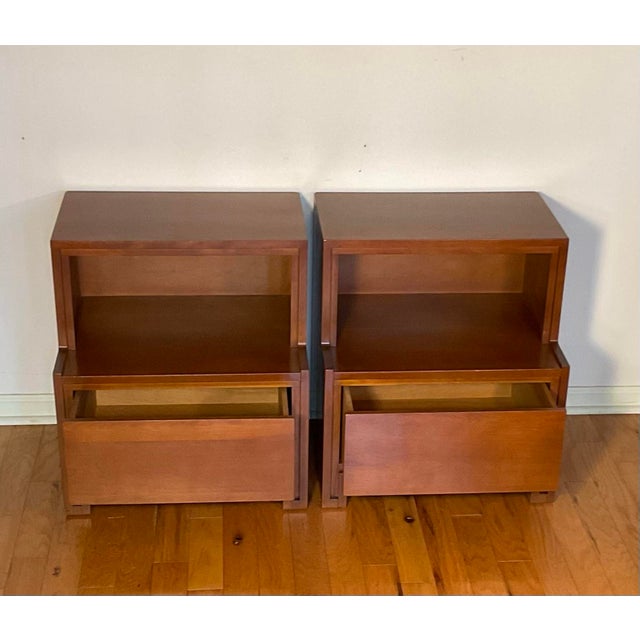 Mid-Century Modern Pair of Vintage Mid Century Modern Nightstands Russell Wright Conant Ball For Sale - Image 3 of 12