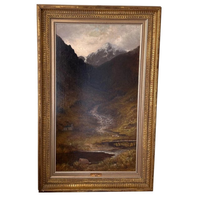 Antique British Landscape Oil Painting by Charles James Parry