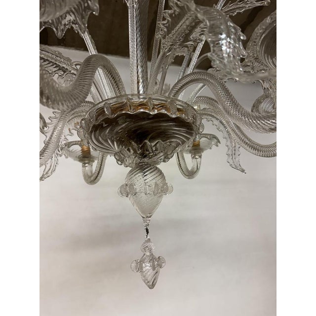 Large Venetian Murano Art Glass Barrochi Chandelier from Barovier & Toso, 1940s For Sale - Image 6 of 8