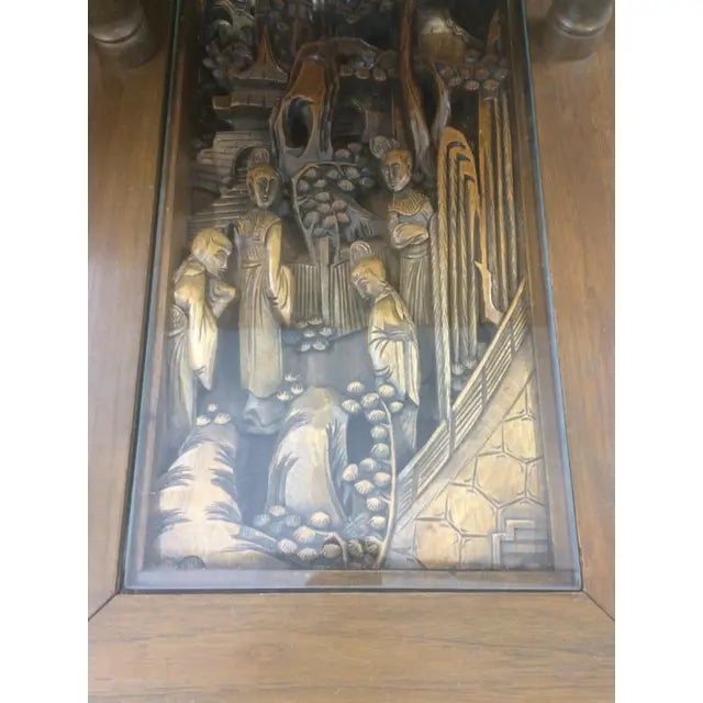 A Pair of Mid-Century Asian 3-Dimensional Wood Carved Step Tables For Sale - Image 13 of 13