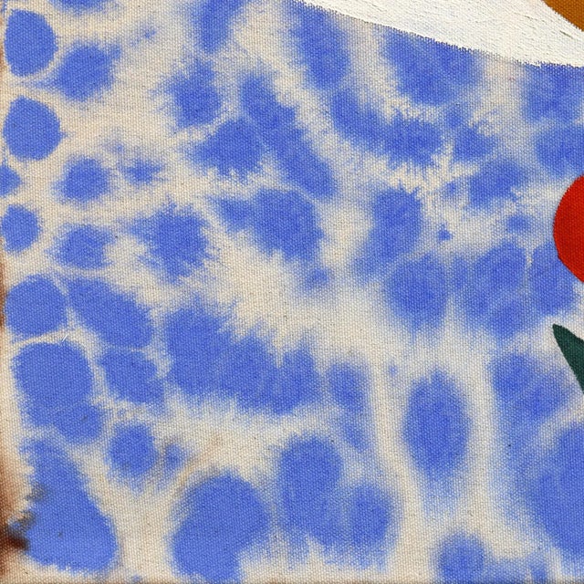 Memory Stack I - Modern Abstract Folk Art Inspired Floral Painting on Raw Canvas Original Artwork by Meredith Walker For Sale - Image 4 of 9